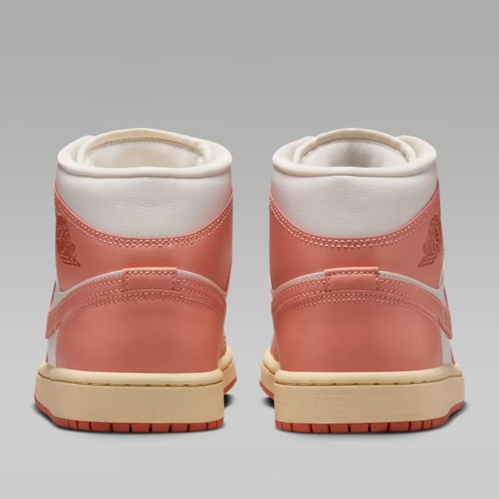 Buty damskie Nike Air Jordan 1 Mid BQ6472-180 - biało-pomarańczowe