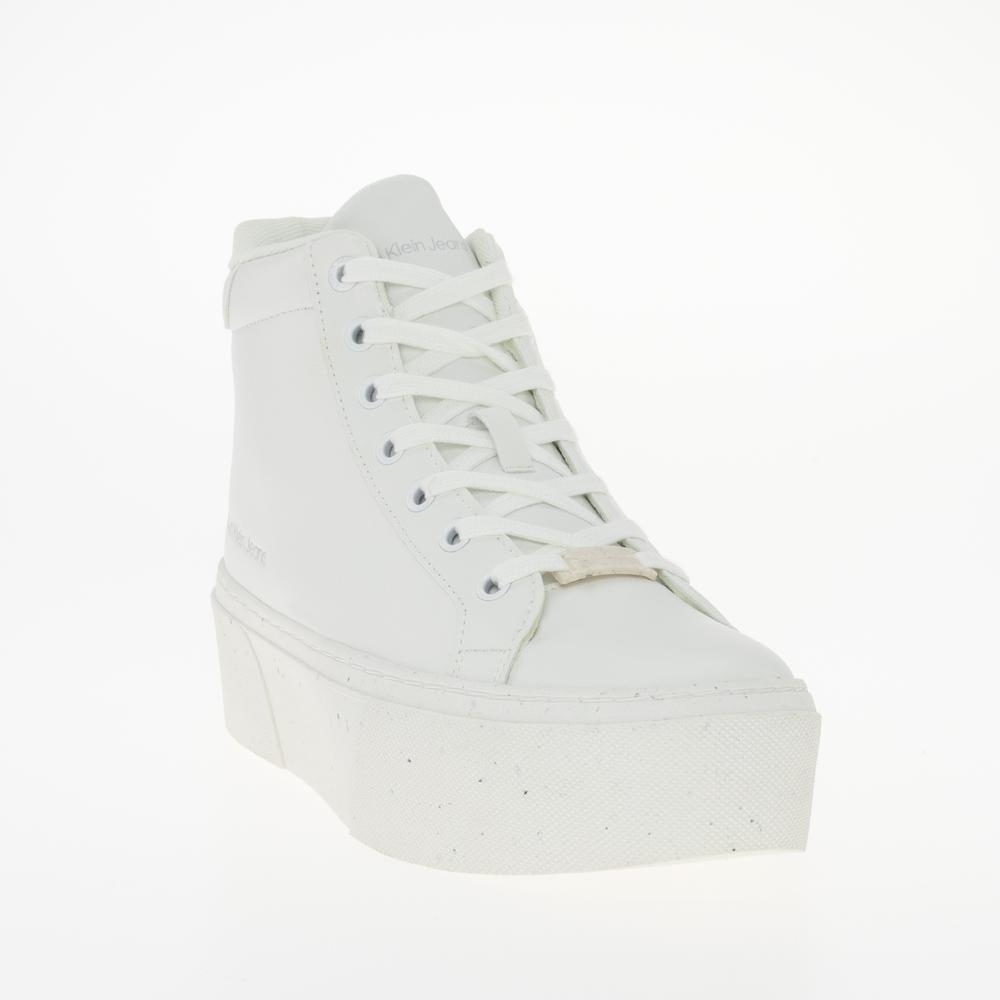 Buty Calvin Klein Bold Vulc Flatform Mid Laceup YW0YW01230-0K8 - białe