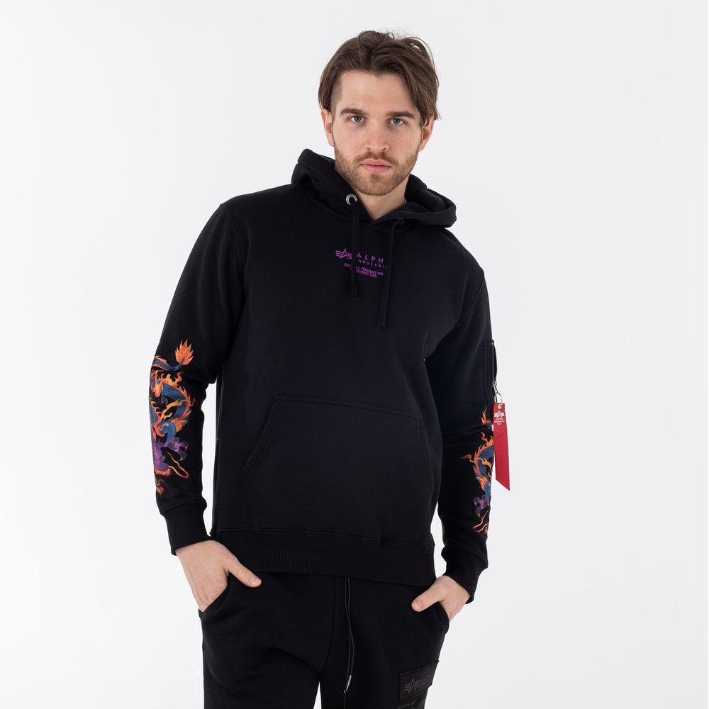 Bluza Alpha Industries Dragon EMB Hoody 13633403 - czarna