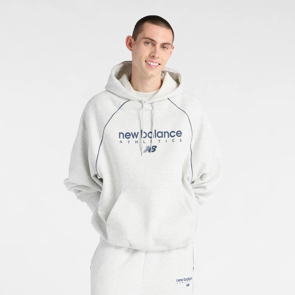 Bluza męska New Balance Trackside Fleece MT611629AHH - szara