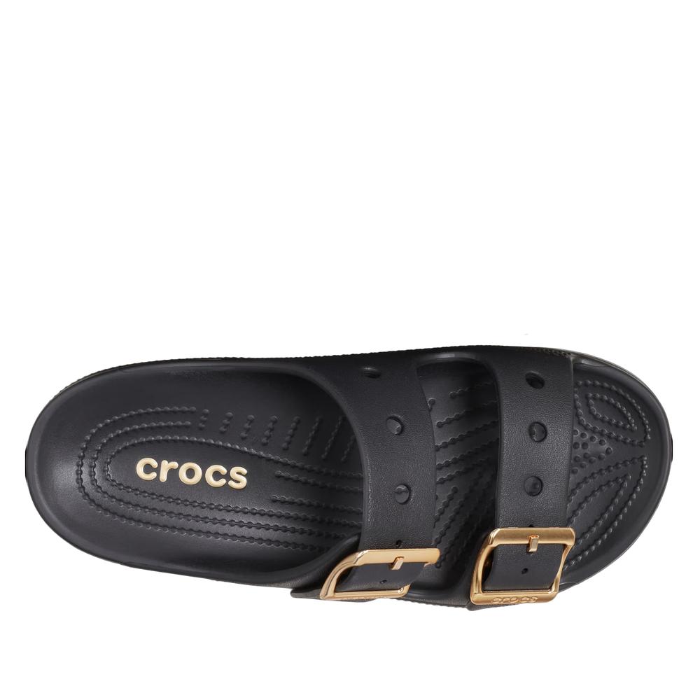 Klapki damskie Crocs Metallic Buckle Saturday 213316-001 - czarne