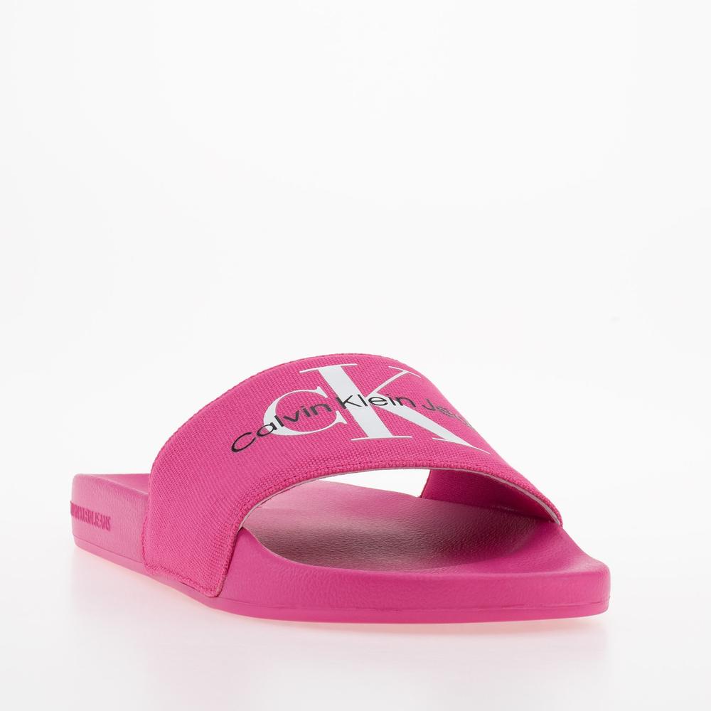 Klapki Calvin Klein Slide Monogram CO YW0YW00103-0J0 - różowe