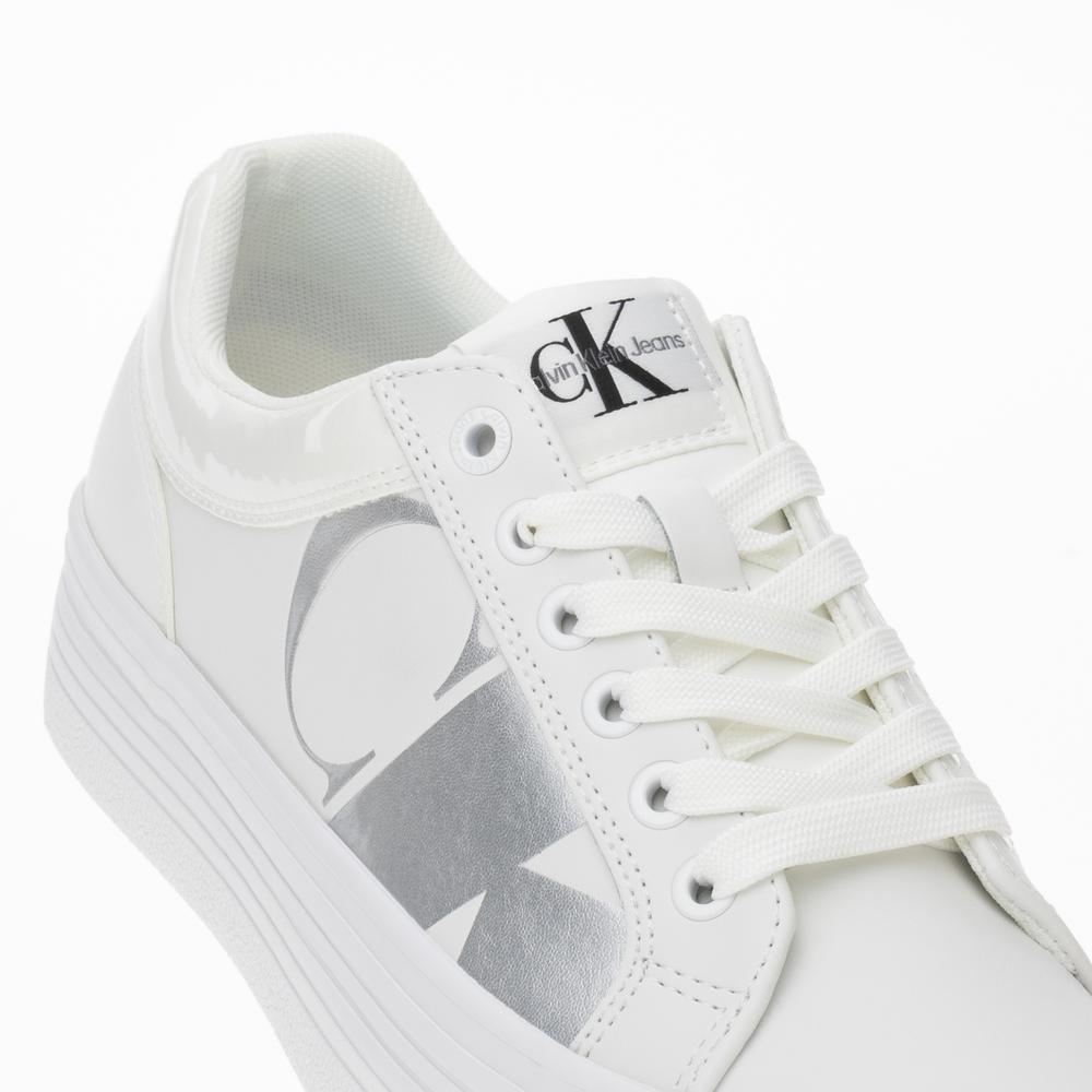 Buty Calvin Klein Bold Vulc Flatform Low Leather NBS MET YW0YW01414-01V - białe