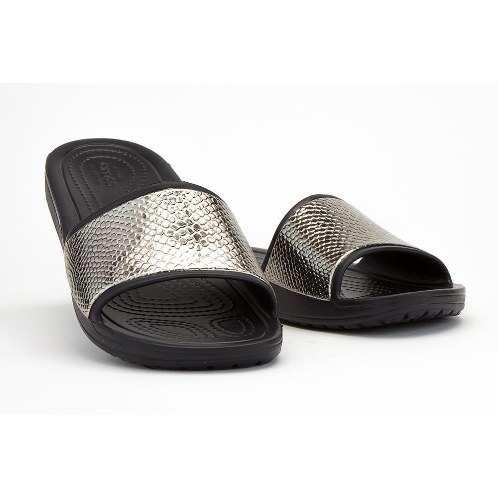 CROCS SLOANE METALLIC TEXTURE SLIDE > 205737-0FG