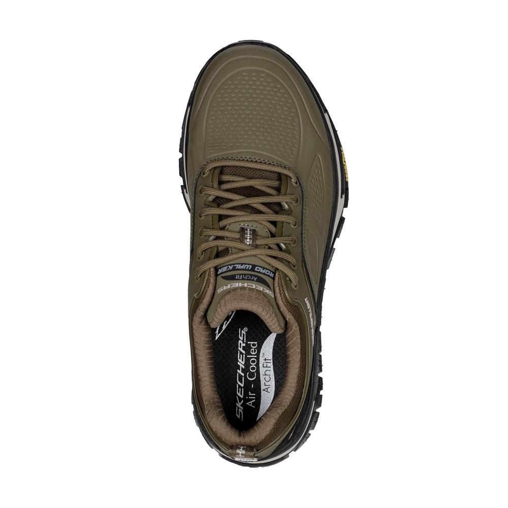 Buty męskie Skechers Relaxed Fit Arch Fit Road Walker Recon 237333OLBK - zielone