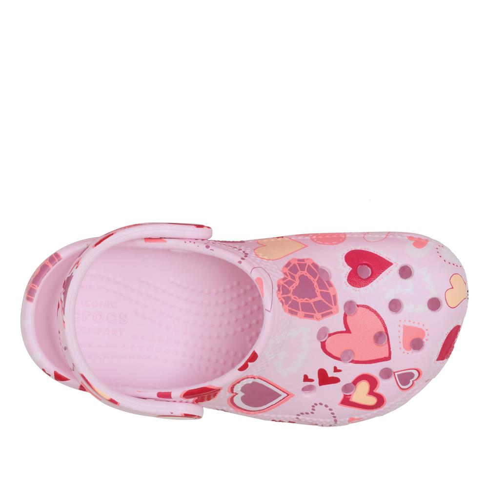 Klapki dziecięce Crocs Classic Valentine's Day Clog 209755-7CI - różowe