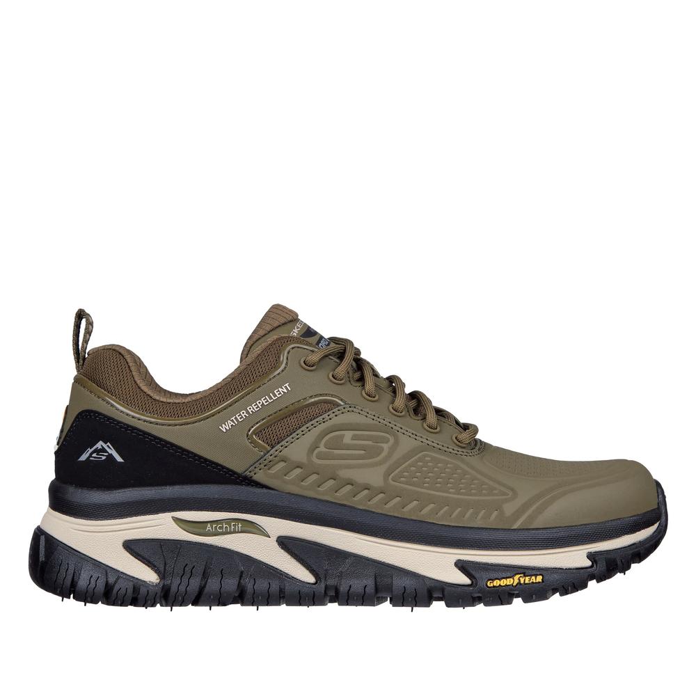 Buty męskie Skechers Relaxed Fit Arch Fit Road Walker Recon 237333OLBK - zielone