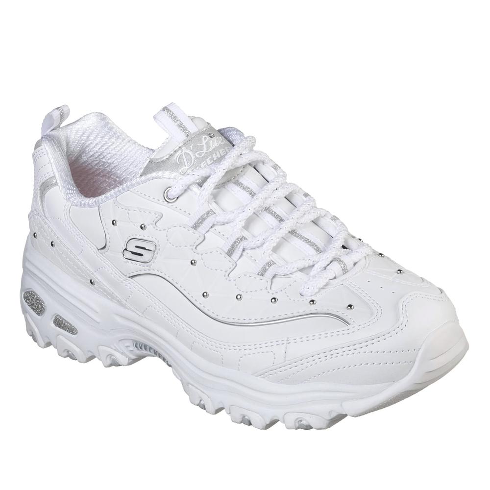 Buty damskie Skechers D'Lites Glamour Feels 13087WSL - białe