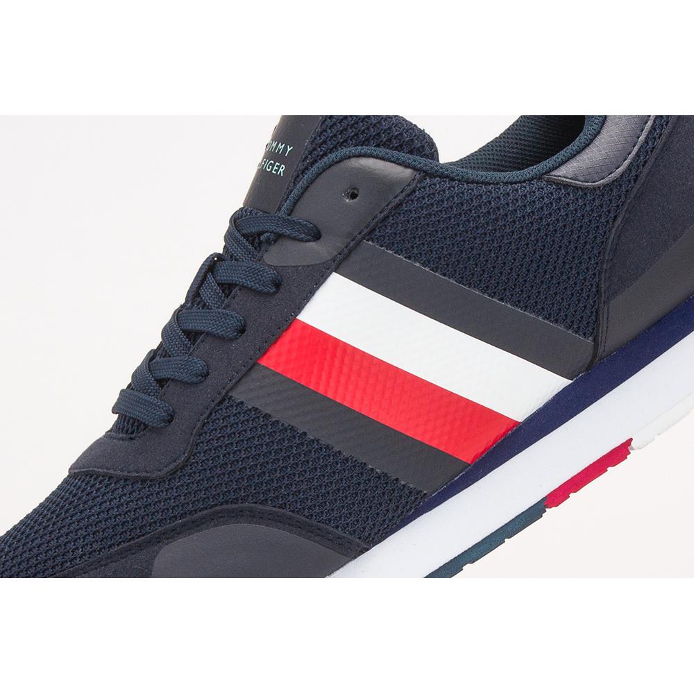 TOMMY HILFIGER SIGNATURE COLOUR-BLOCKED MIXED TEXTURE PANEL TRAINERS > FM0FM02688-DW5