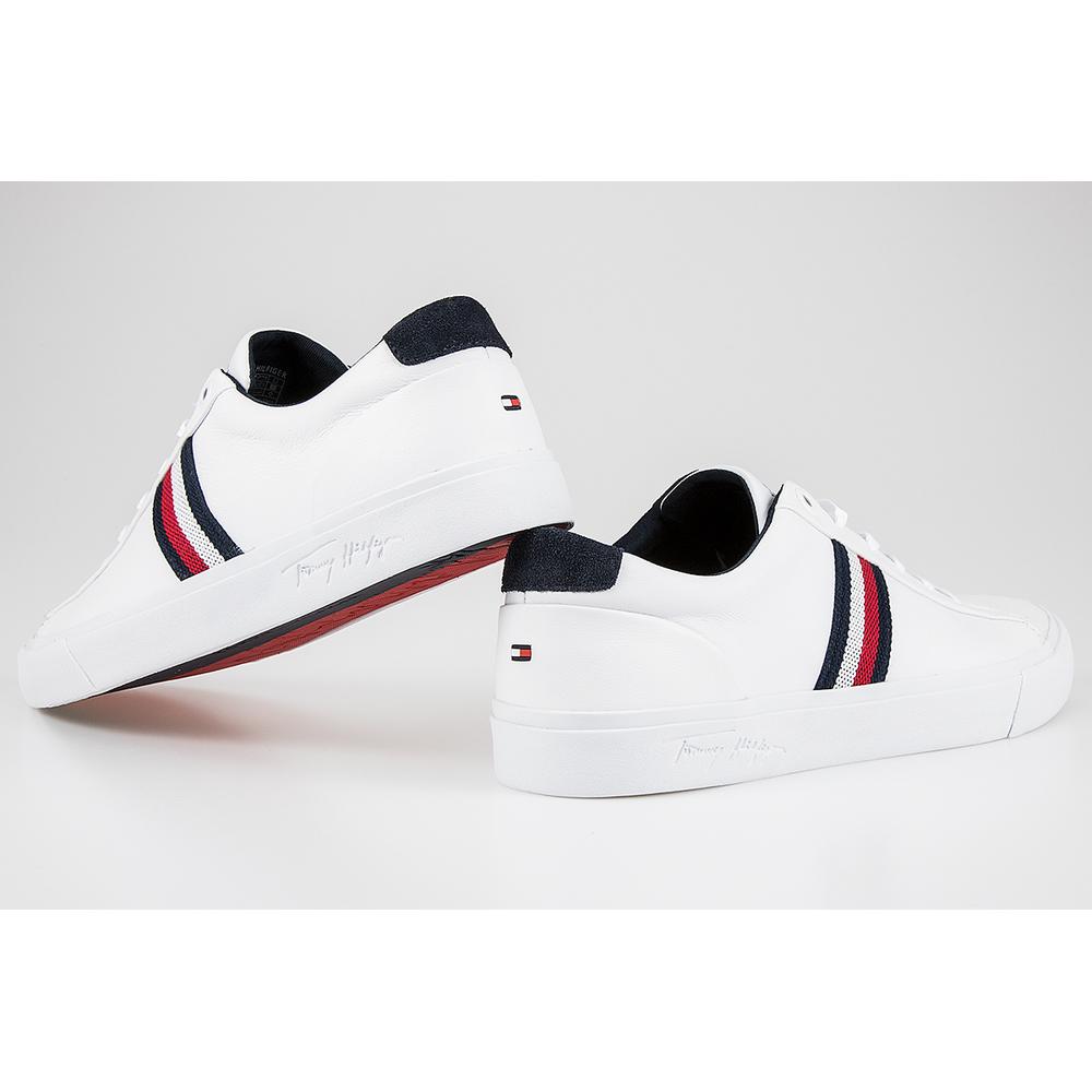 Tommy Hilfiger Signature Tape Leather Trainers > FM0FM03397-YBR