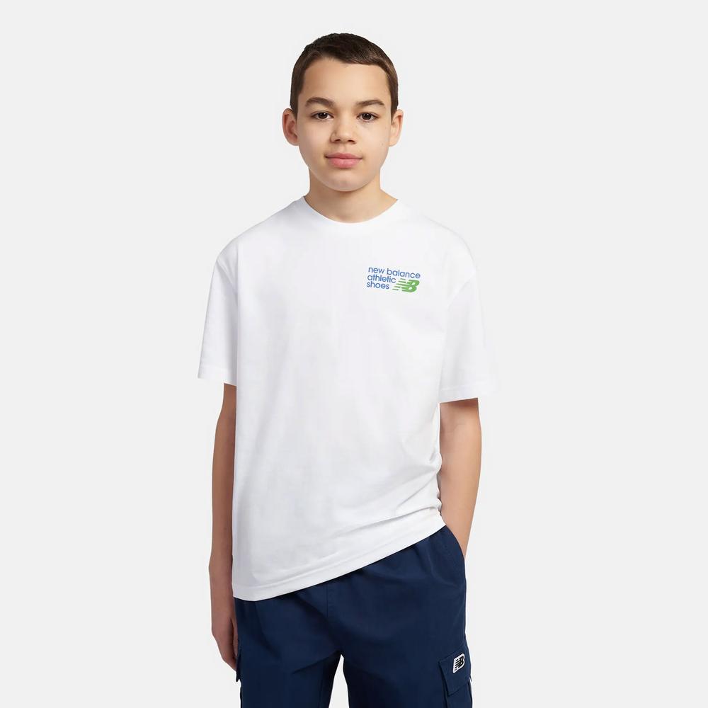 Koszulka dziecięca New Balance LAKB0295BWE - biała