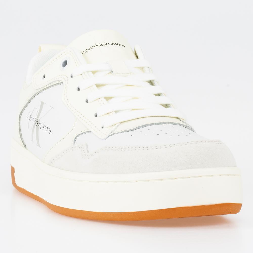 Buty Calvin Klein Basket Cupsole Low Leather Mono YW0YW00876-02X - białe
