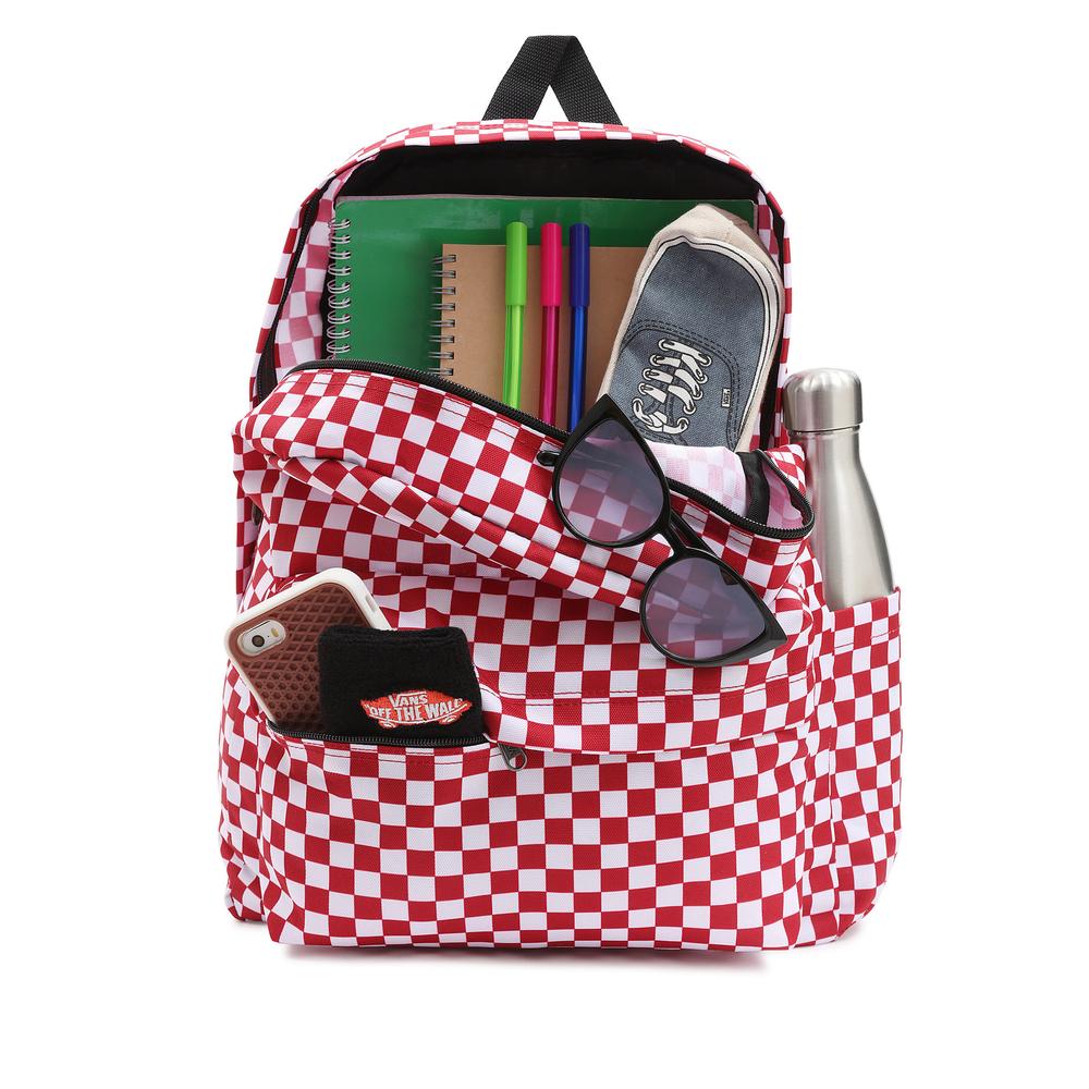 Plecak Vans Old Skool Check VN0A5KHRO841 - biało-czerwony