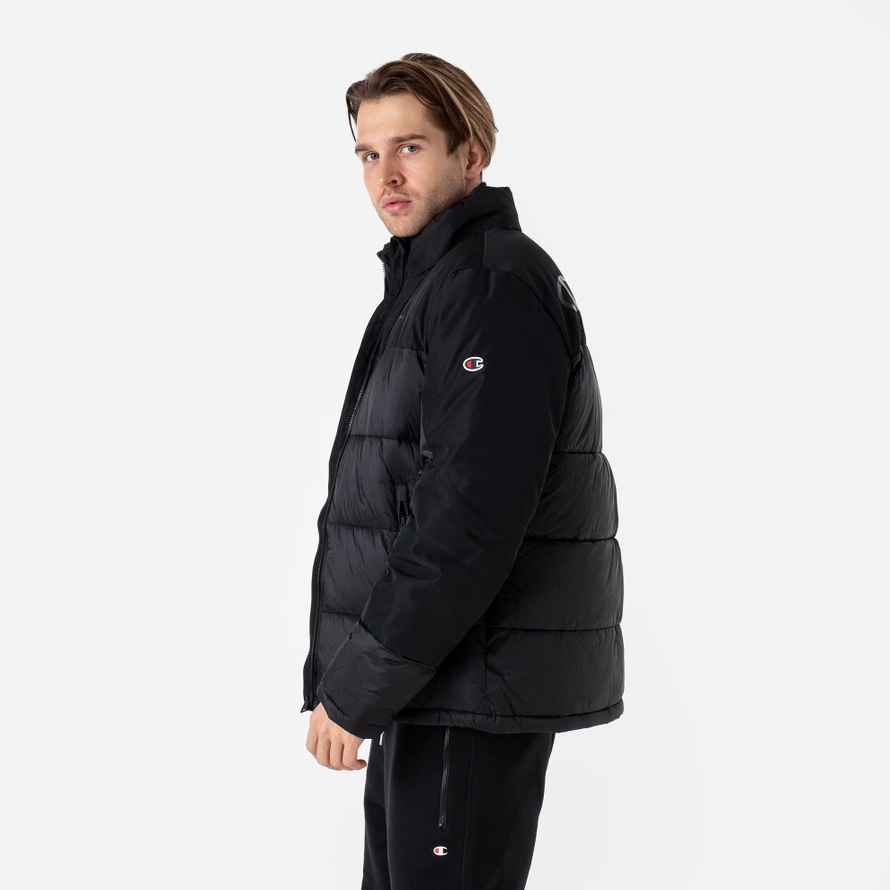 Kurtka Champion C Logo Full-Zip Padded 219191-KK001 męska, czarna