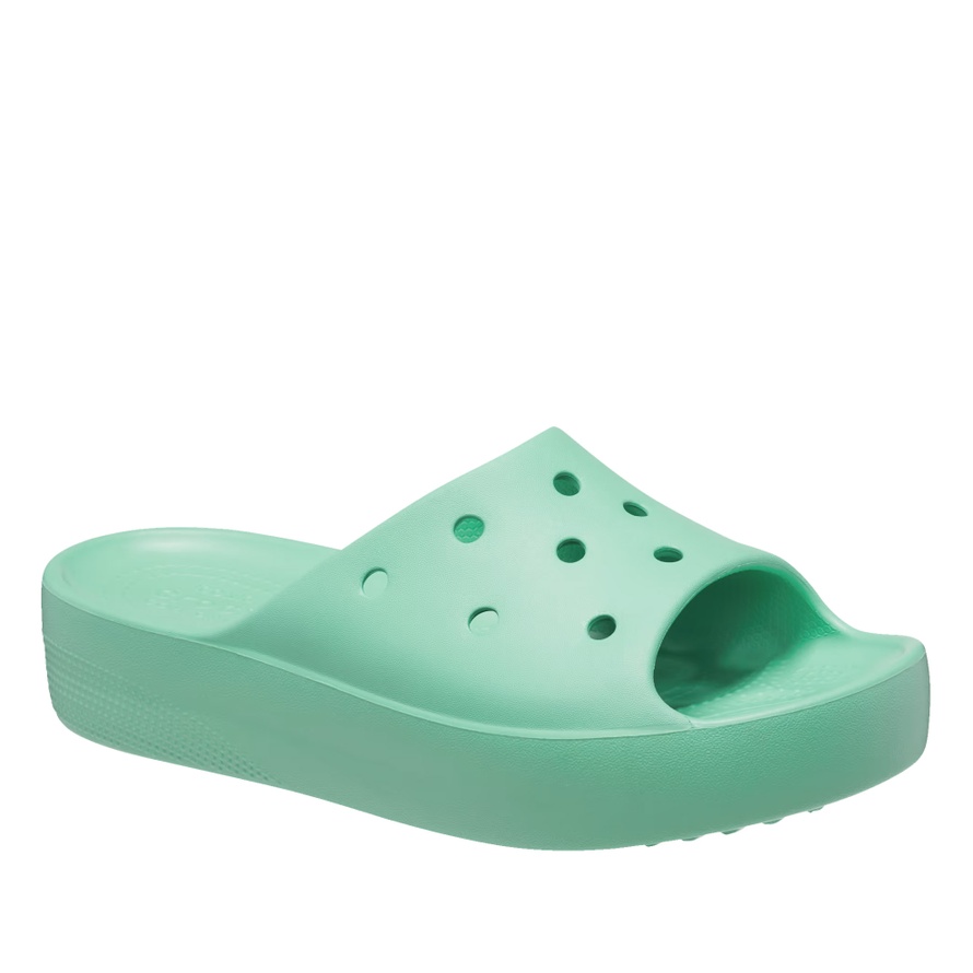 Klapki Crocs Classic Platform Slide 208180-3UG damskie, zielone