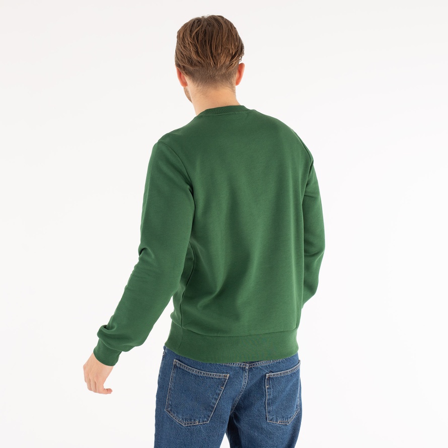 Lacoste｜ (Organic Brushed Cotton Sweatshir (SH9608-132) Lacoste Sweatshirt - Mens Lacoste Crew Neck Sweatshirt