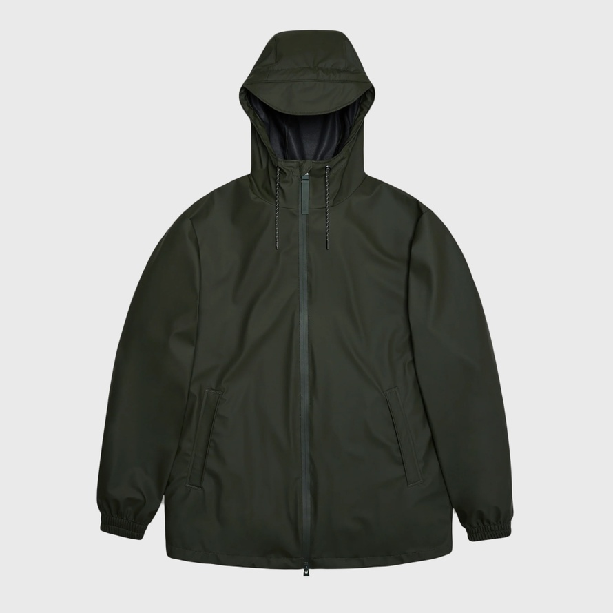 RAINS unisex a-line longer rain jacket Black Rains