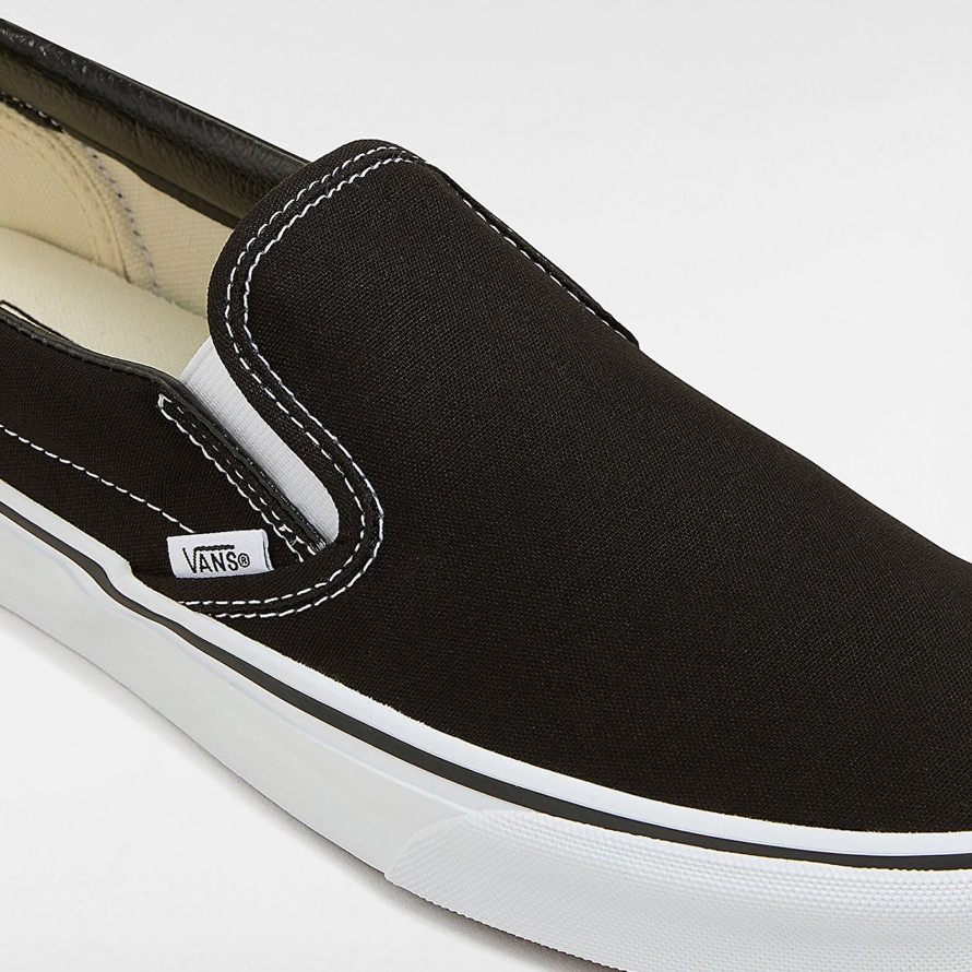 ★【VANS】 Classic Slip-On Leather Black True White★ Vans CLASSIC SLIP-ON - Sneakersy niskie/czarny - Zalando.pl