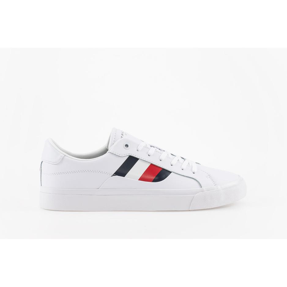 Buty Tommy Hilfiger Signature Detailing Leather Trainers FM0FM04140-YBR - białe