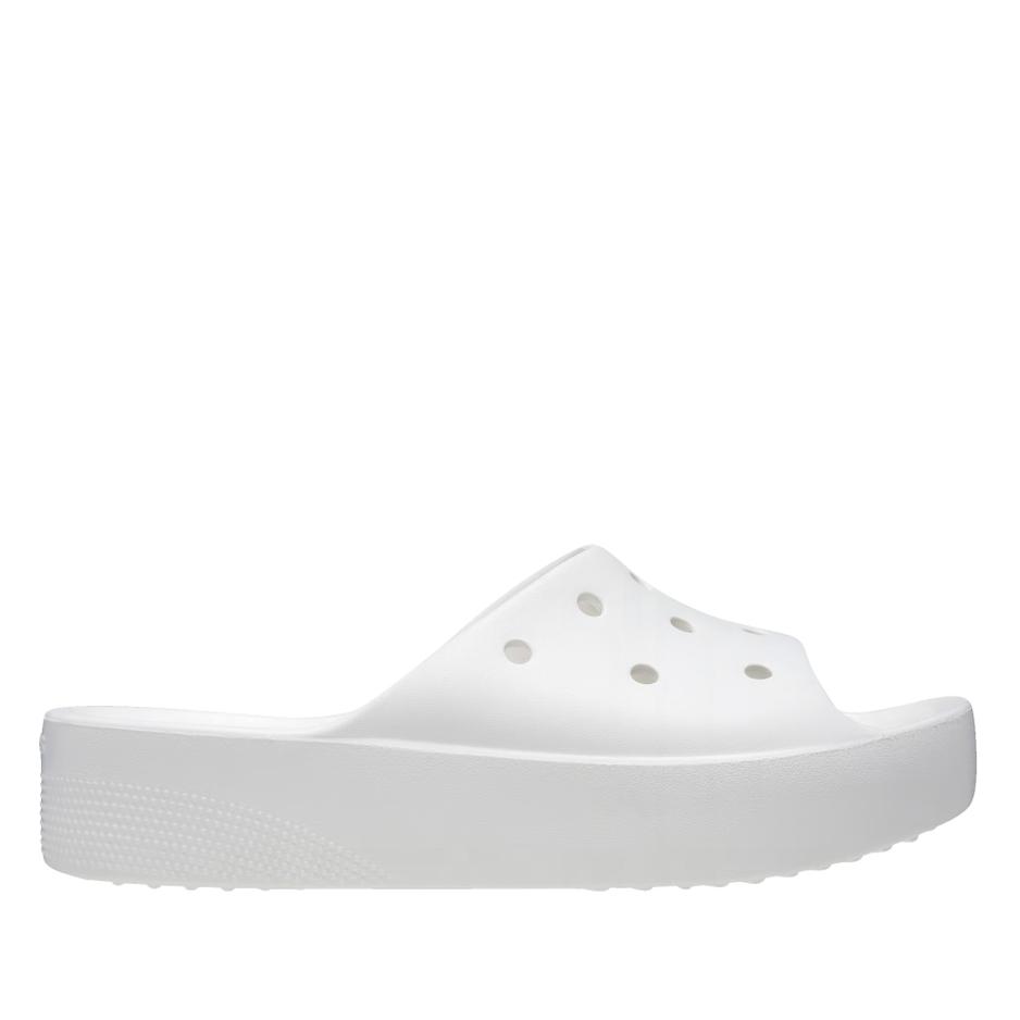 Klapki Crocs Classic Platform Slide 208180-100 - białe