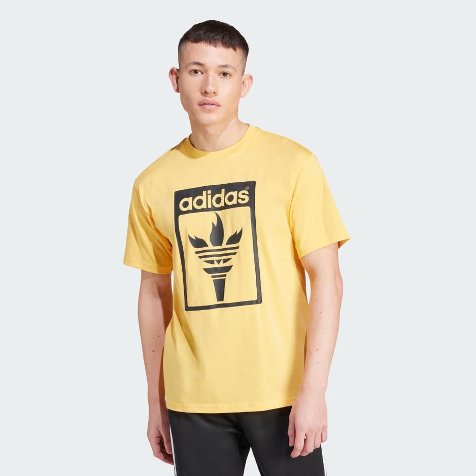 Koszulka adidas Originals Trefoil Torch JJ1220 - żółta