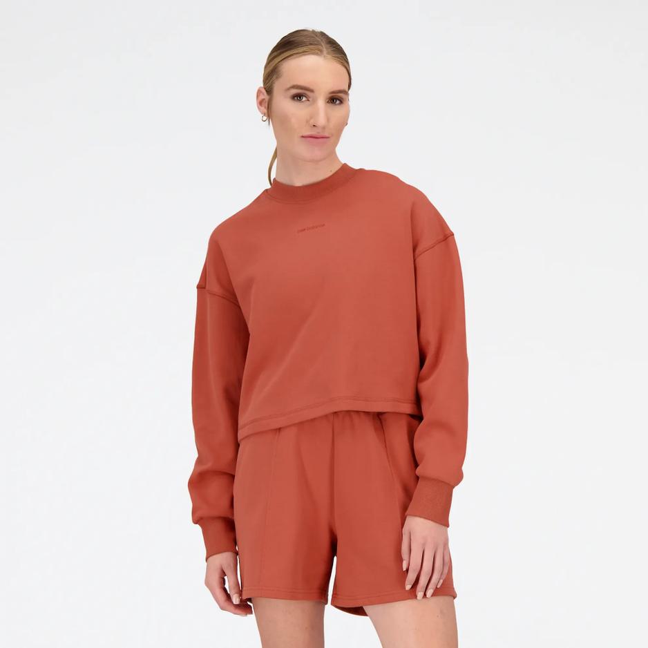 Bluza New Balance WT23555MHY - brązowa