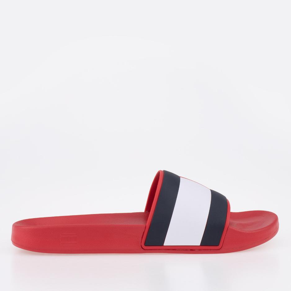 Klapki Tommy Hilfiger Rubber Flag Pool FM0FM04263-XLG - czerwone