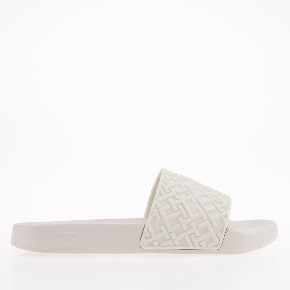 Klapki Tommy Hilfiger Monogram Pool FW0FW06987-AF4 - białe