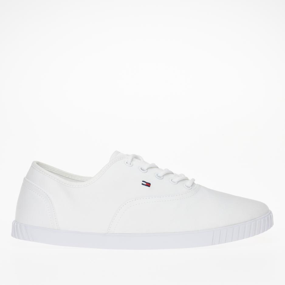 Buty Tommy Hilfiger Canvas Lace Up FW0FW07805-YBS - białe
