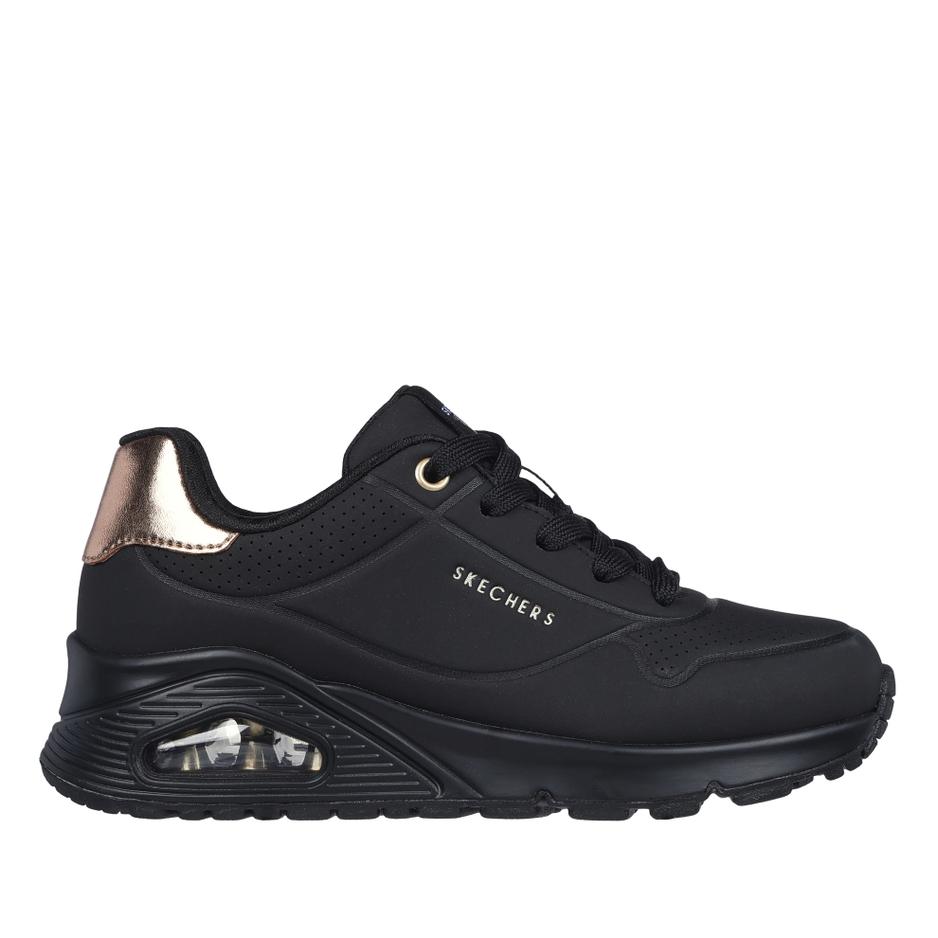 Buty młodzieżowe Skechers Uno Gen 1 Shimmer Away 310545LBBK - czarne
