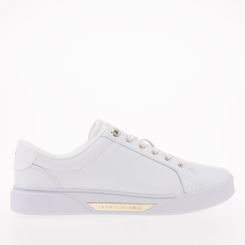 Buty Tommy Hilfiger Golden HW Court Sneaker FW0FW07560-0K7 - białe