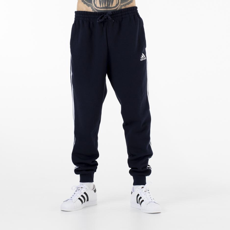 Spodnie adidas Essentials Fleece Fitted 3 Stripes GM1090 - granatowe