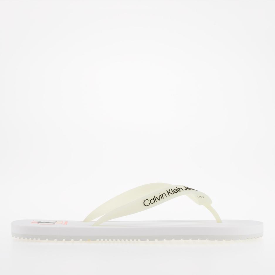 Japonki Calvin Klein Slippers YM0YM00656-YBR - białe