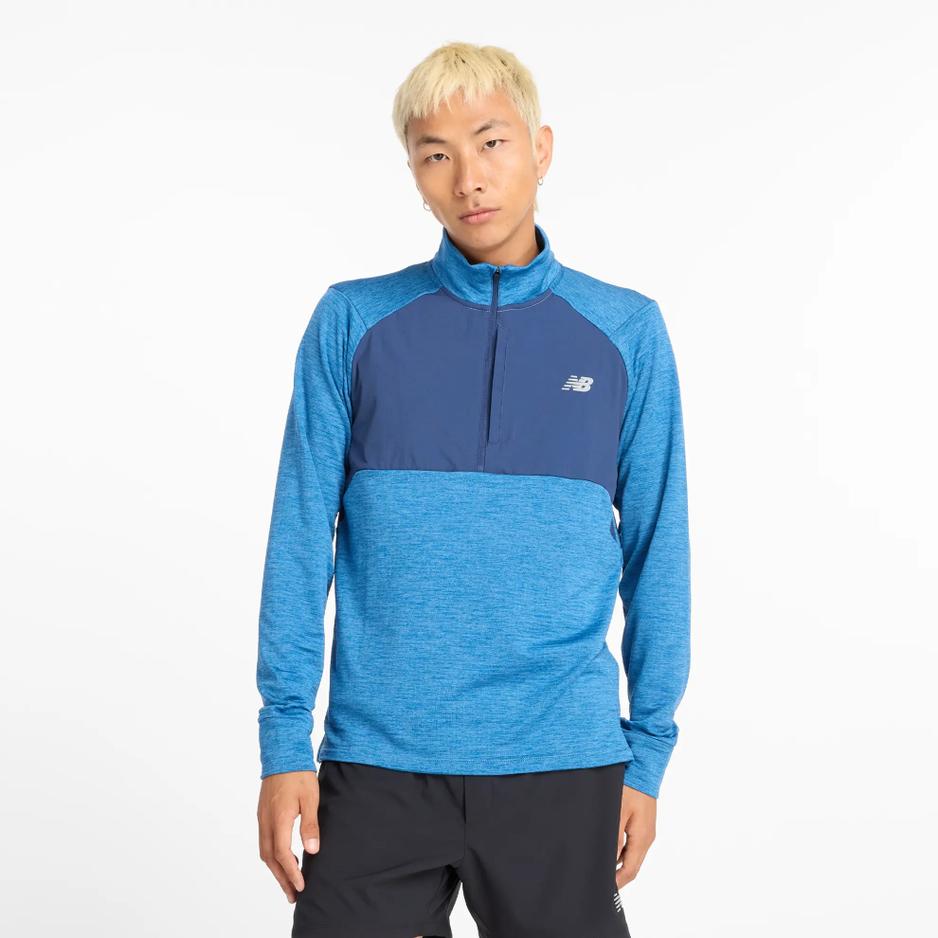 Bluza New Balance MT43204HEB - niebieska