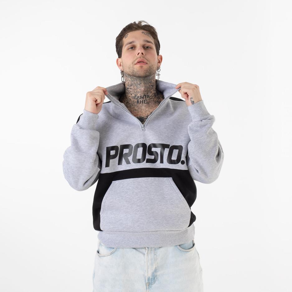 Bluza Prosto Klasyk Half Zip Wulk KL232MSWE3021 - szara