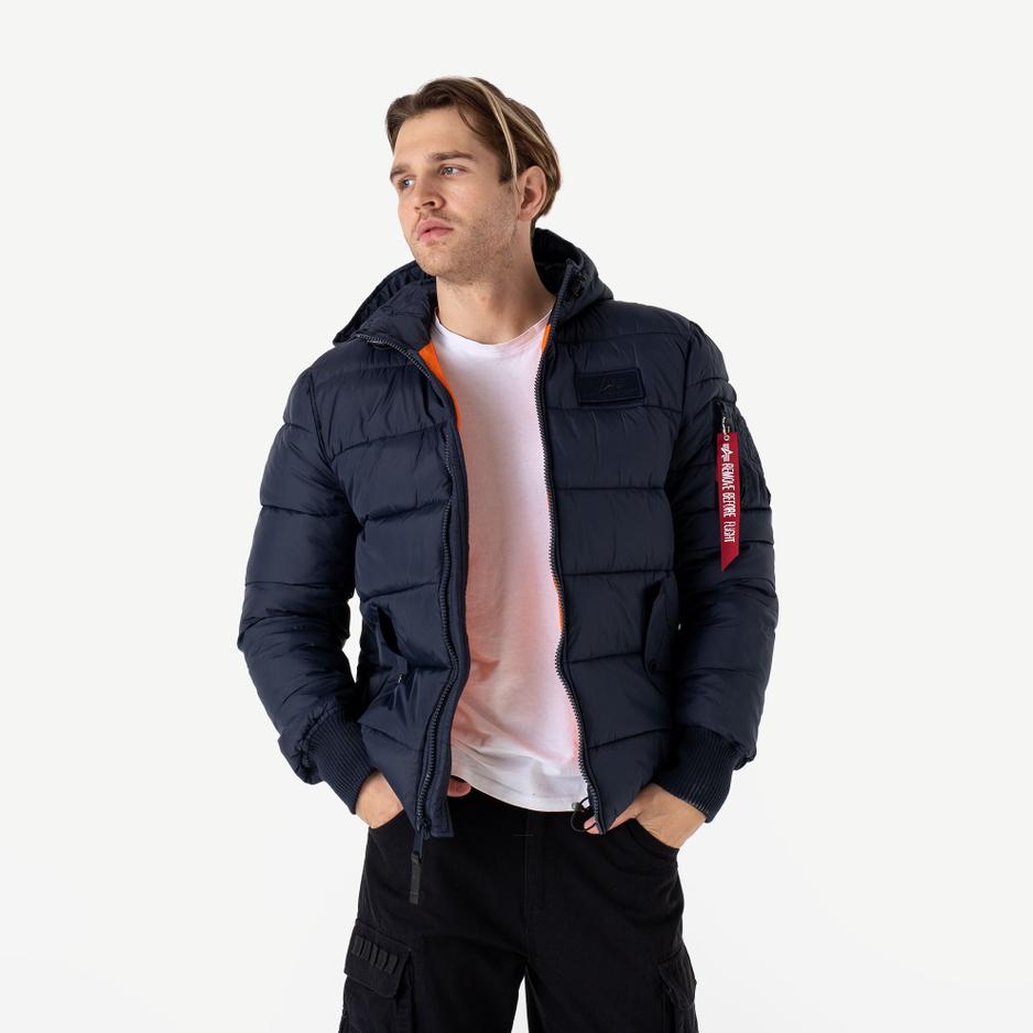 Kurtka Alpha Industries Hooded Puffer 11811307 - granatowa