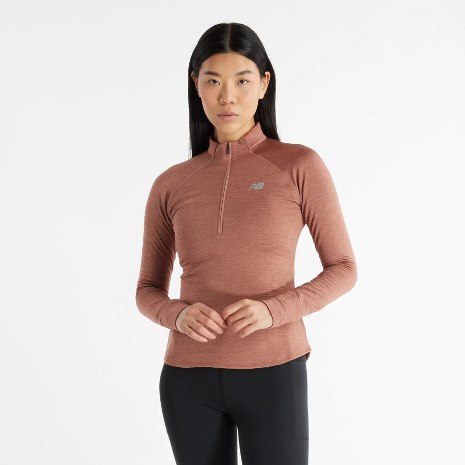 Bluza New Balance WT43200SWA - brązowa