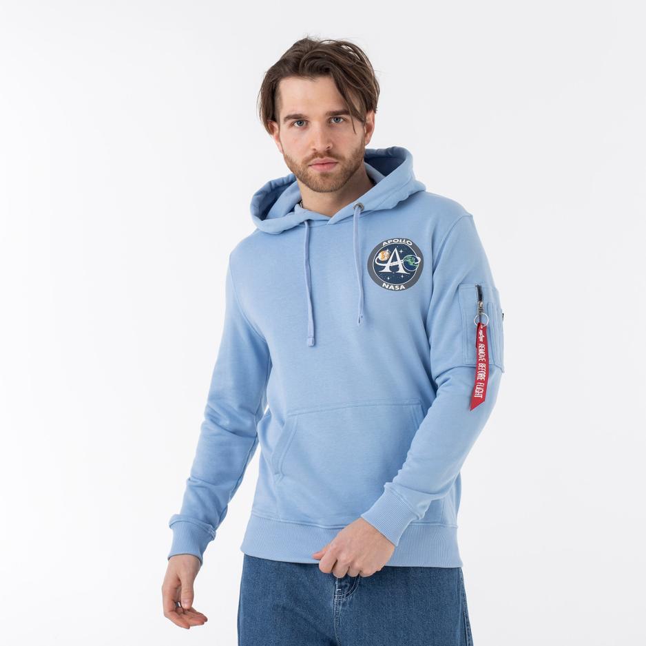 Bluza Alpha Industries Apollo Mission Hoody 106338513 - niebieska