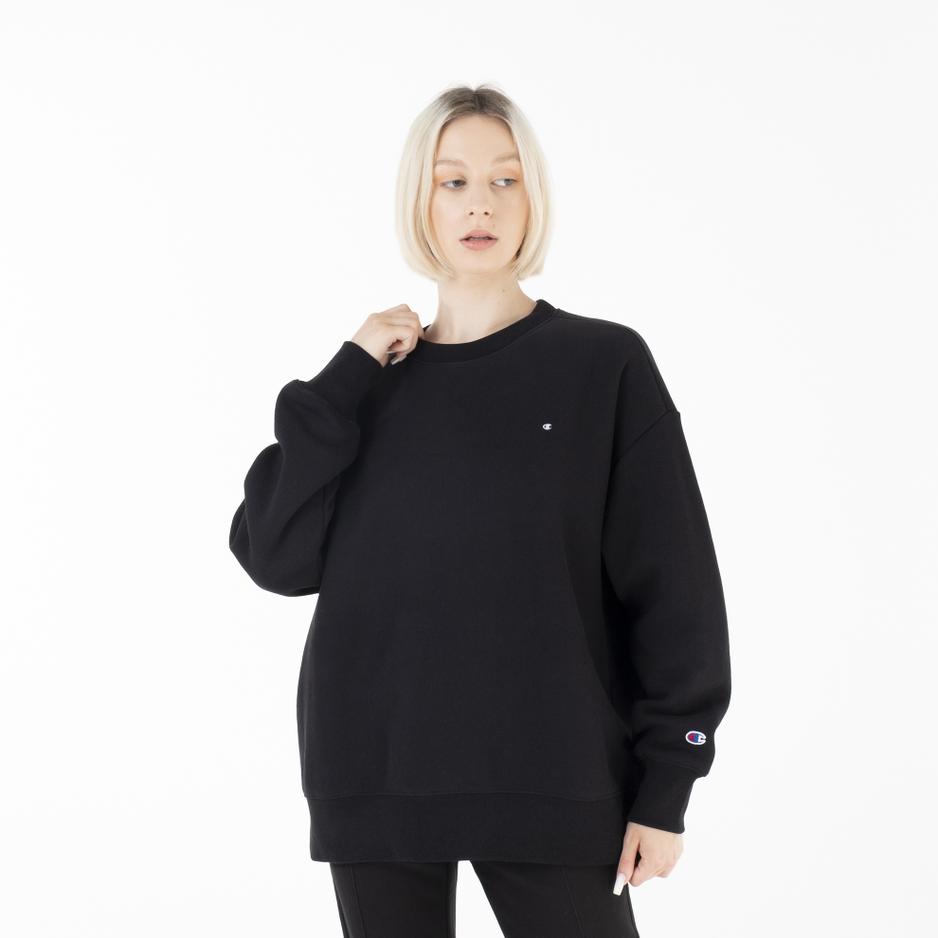 Bluza Champion Honeydew Minimal Oversized Reverse Weave Sweatshirt 116241-KK001 - czarna