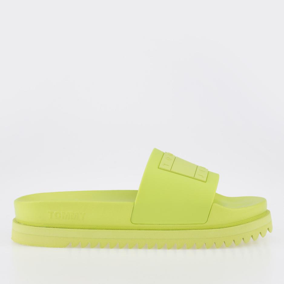 Klapki Tommy Jeans Elevated Flatform EN0EN02110-MSA - zielone