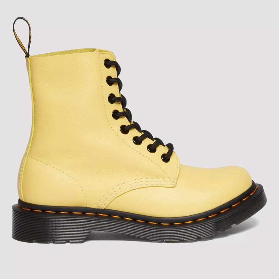 Buty Dr. Martens 1460 Pascal Black Eyelet Lace Up 30689708 - żółte