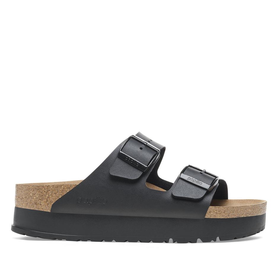 Klapki damskie Birkenstock Arizona PAP Flex Platform 1027395 - czarne
