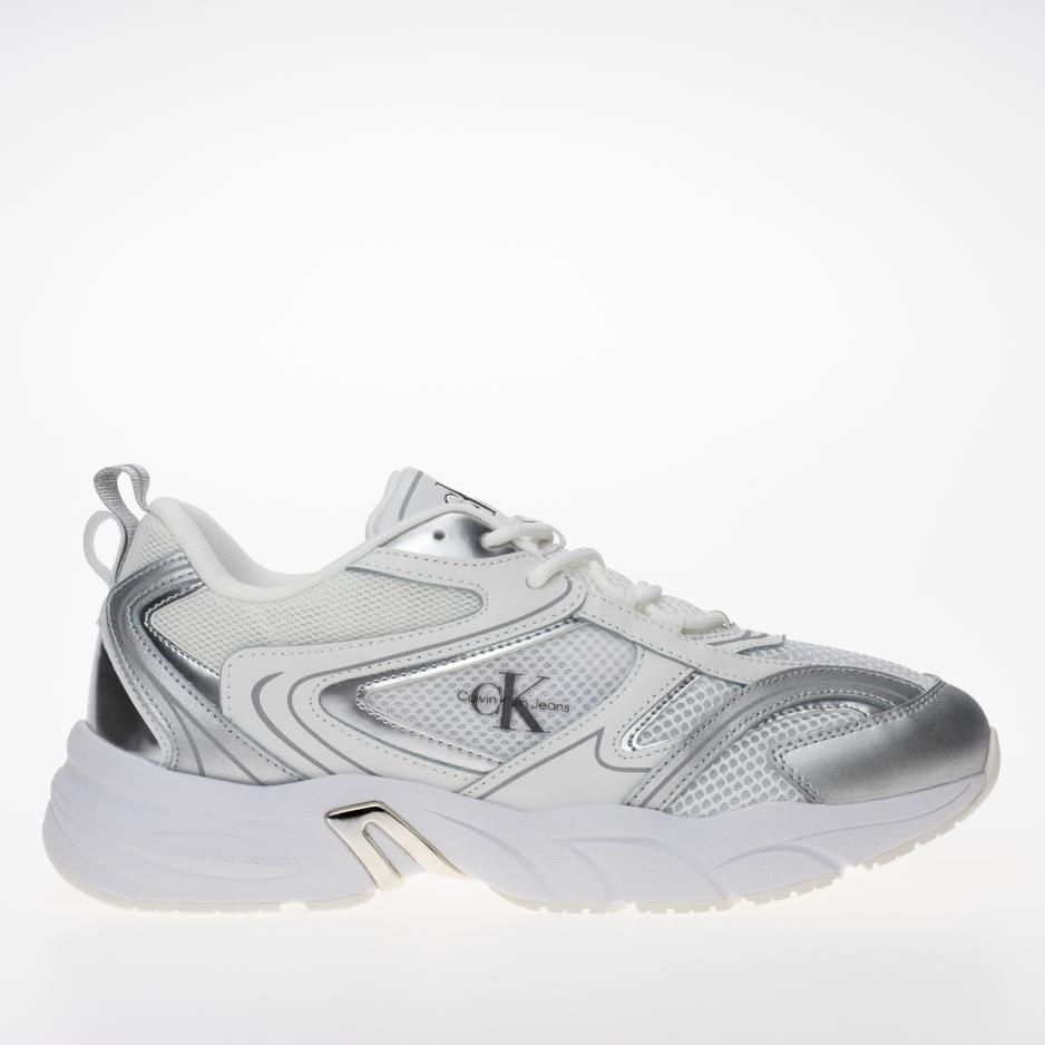 Buty Calvin Klein Retro Tennis Low Lace MH ML MR YW0YW01381-01V - biało-szare