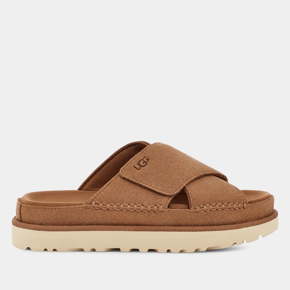 Klapki Ugg Goldenstar Cross Slide 1137910-CHE - brązowe