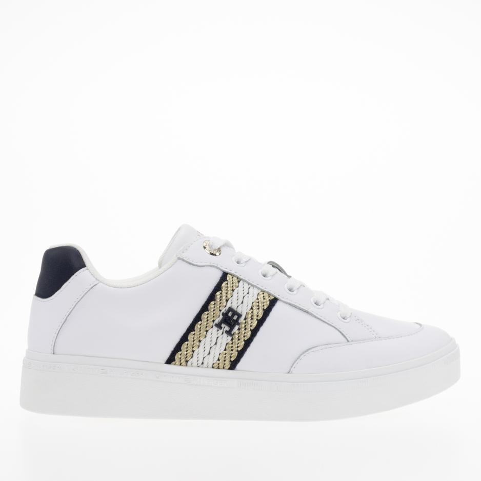 Buty Tommy Hilfiger Court Sneaker With Webbing FW0FW07106-YBS - białe