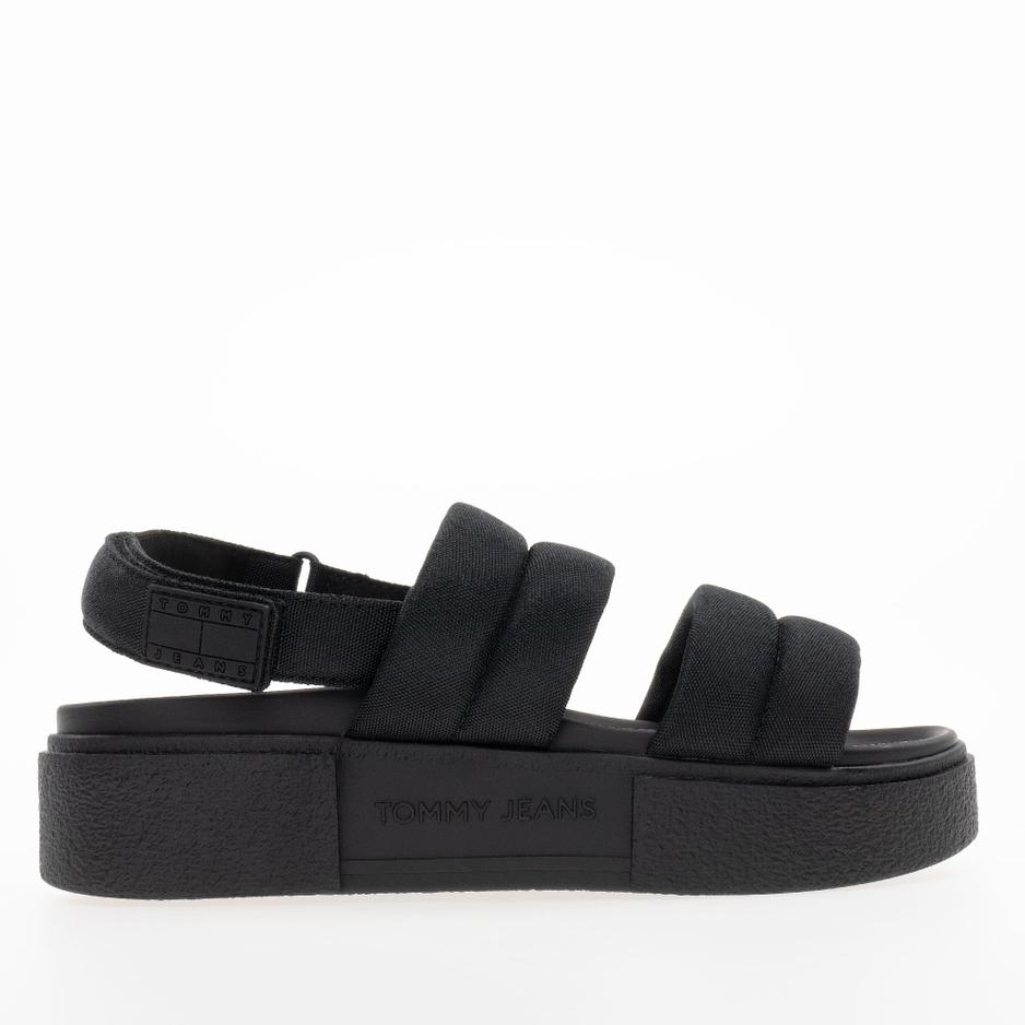 Klapki Tommy Jeans Flatform Sandal EN0EN02802-BDS - czarne