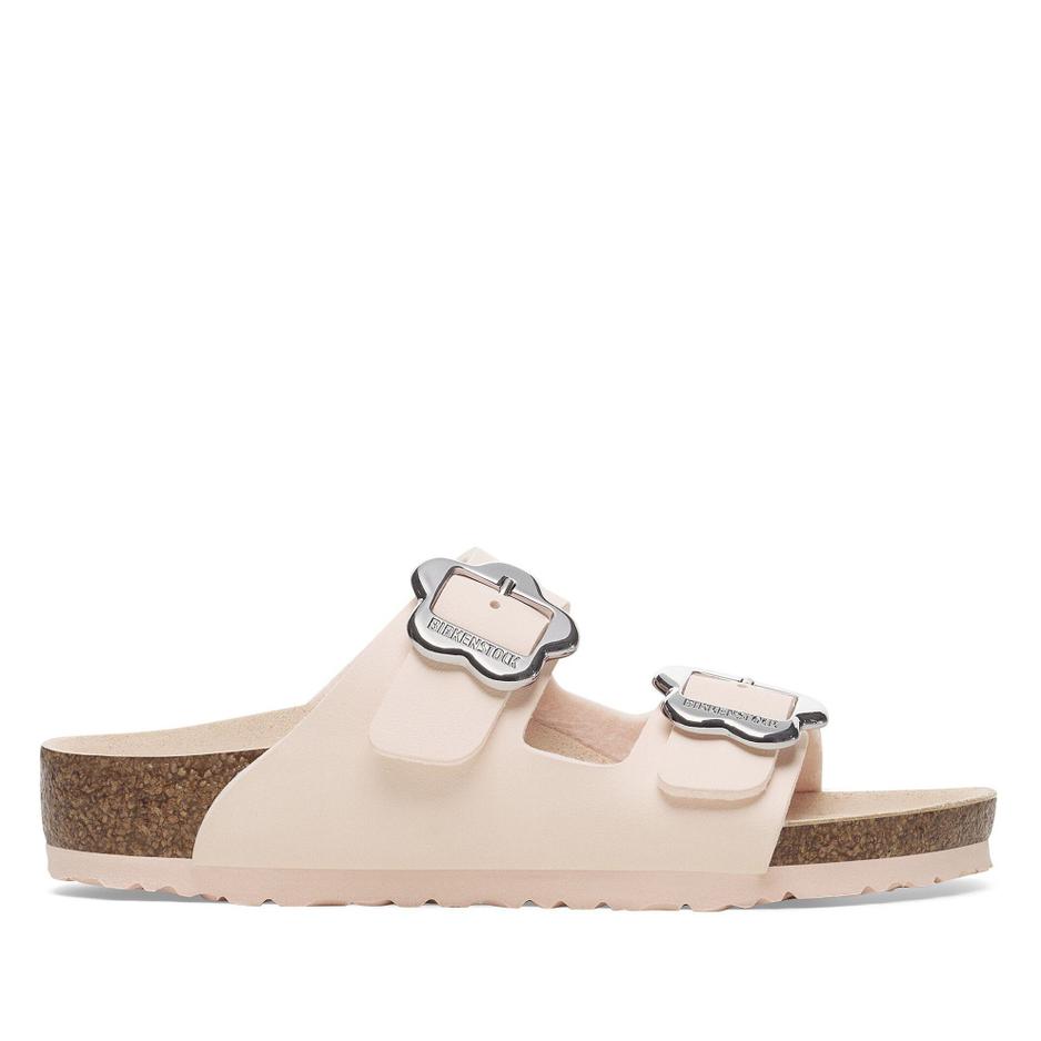 Klapki młodzieżowe Birkenstock Arizona Flower Buckle 1029490 - różowe