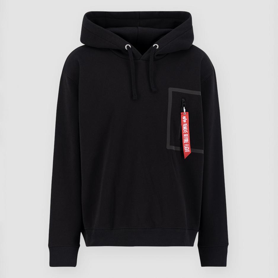 Bluza Alpha Industries Taped Pocket Hoody 13833203 - czarna