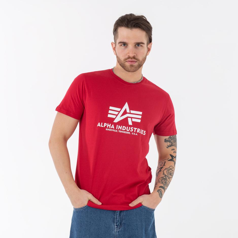 Koszulka Alpha Industries Basic T-shirt 100501451 - czerwona