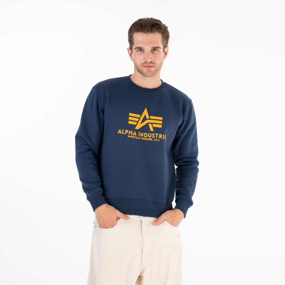 Bluza Alpha Industries Basic Sweater 178302463 - granatowa